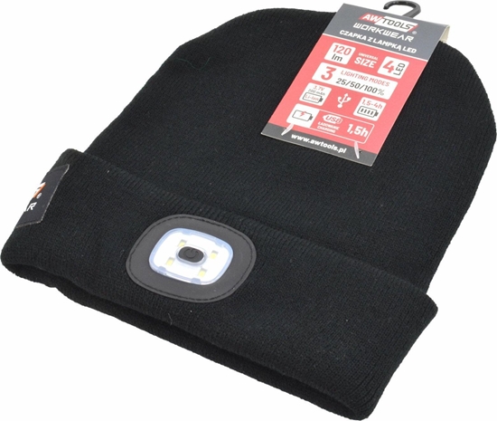 Изображение AWTools AWTOOLS CZAPKA Z LAMPK LED 120lm CZARNA