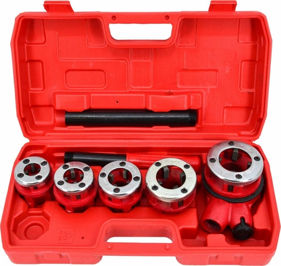 Изображение AWTools AWTOOLS GWINTOWNICA DO RUR 5szt. 3/8", 1/2", 3/4", 1", 1-1/4" ZESTAW WALIZKA AW20612