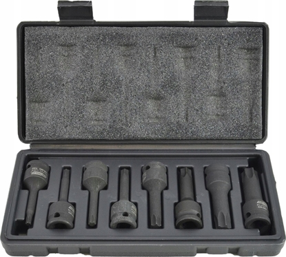Изображение AWTools AWTOOLS KLUCZE UDAROWE TRZPIENIOWE TORX 8szt. BLACK LINE