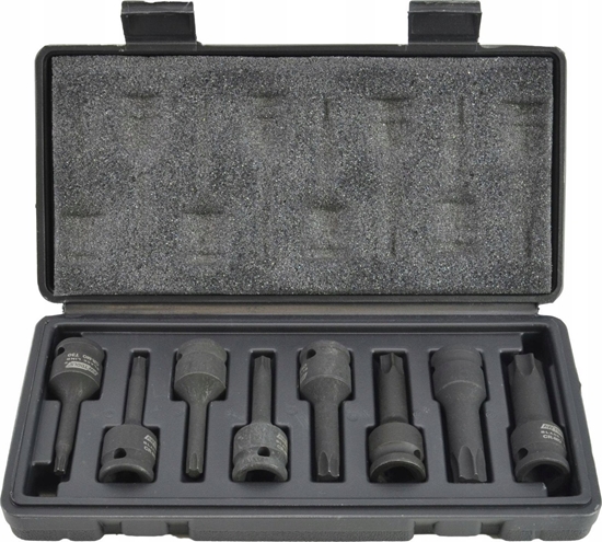 Изображение AWTools AWTOOLS KLUCZE UDAROWE TRZPIENIOWE TORX 8szt. BLACK LINE