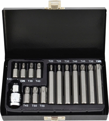 Изображение AWTools AWTOOLS KOCÓWKI TORX 15elem. Z OTWOREM BL AW35117BL