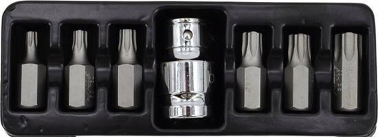 Изображение AWTools AWTOOLS KOCÓWKI TORX 7elem. T25 - T55 + ADAPTER BL AW35110BL