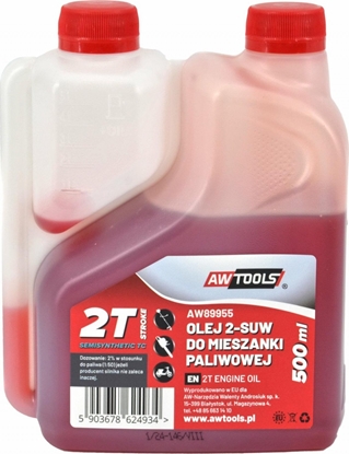 Picture of AWTools AWTOOLS OLEJ 2-SUW DO MIESZANKI PALIWOWEJ 0,5L CZERWONY