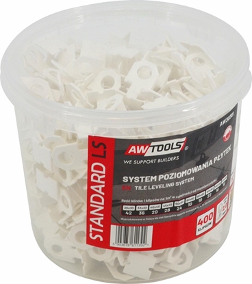 Изображение AWTools AWTOOLS SYSTEM POZIOMOWANIA PYTEK STANDARD 2,0mm - 7-15mm - KLIPS 400 szt.