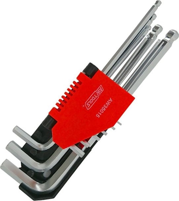 Изображение AWTools klucze imbusowe 9 sztuk z kul 1,5-10 (AW35015)