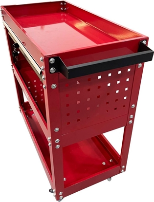 Изображение AWTOOLS WÓZEK WARSZTATOWY METALOWY 3 POZIOMY Z SZUFLAD