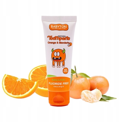 Attēls no Babyton, Naturalna pasta do zbów dla dzieci o smaku sodkich cytrusów bez fluoru, 6m+, 50 g