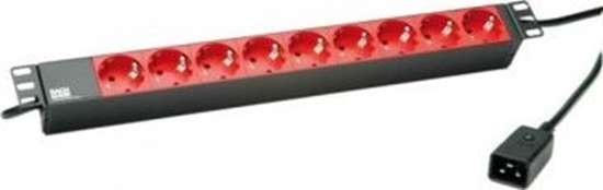 Picture of Bachmann 19" socket strip 9x protective contact C20 plugs, black