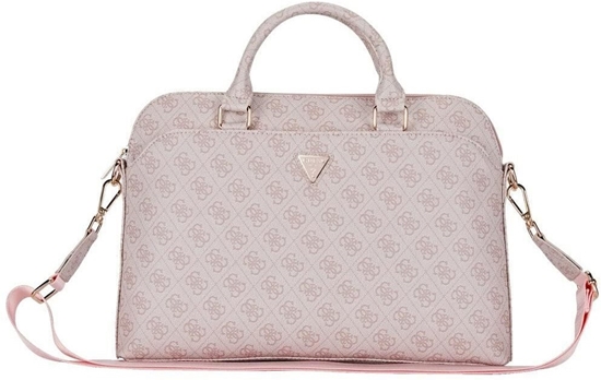 Picture of Bag Guess 4G Zipper Pocket Triangle Logo 15" pink