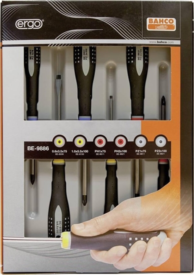 Изображение Skrūvgriežu komplekts Bahco BE-9886; PH/PZ/SL; 6 gab.