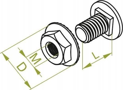 Attēls no Baks ruba SGK M6X12-E+ Nakrtka konierzowa zbkowana (komplet) 661020 OP100SZT Baks