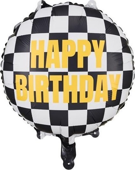 Изображение Balon foliowy Szachownica Happy Birthday, 45cm