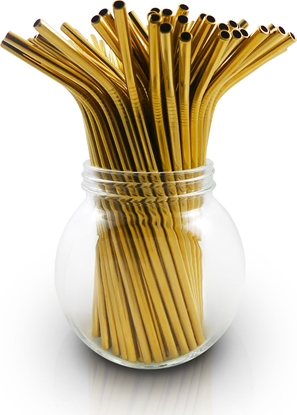 Picture of BAMBAW wielorazowe somki ze stali nierdzewnej, zote, 22cm x 100 sztuk (BAW04794)