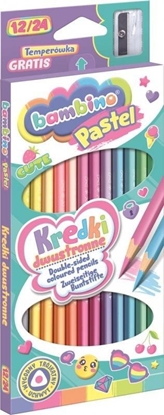 Picture of Bambino Kredki pastelowe trójktne 12/24 kolorów Bambino
