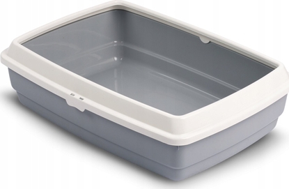 Изображение Barry King Kuweta otwarta HANDY z ramk dla kota, szara, 42x33x14cm