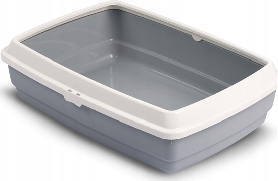 Изображение Barry King Kuweta otwarta HANDY z ramk dla kota, szara, 42x33x14cm