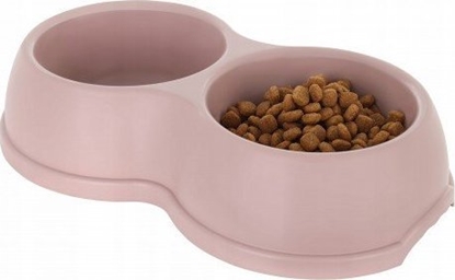 Изображение Barry King Miska plastikowa podwójna dla psów i kotów L, 1,2L, beowa, 35x20cm,