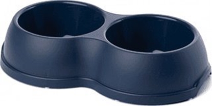Изображение Barry King Miska plastikowa podwójna dla psów i kotów M, 0,5L, granatowa, 26x15cm,