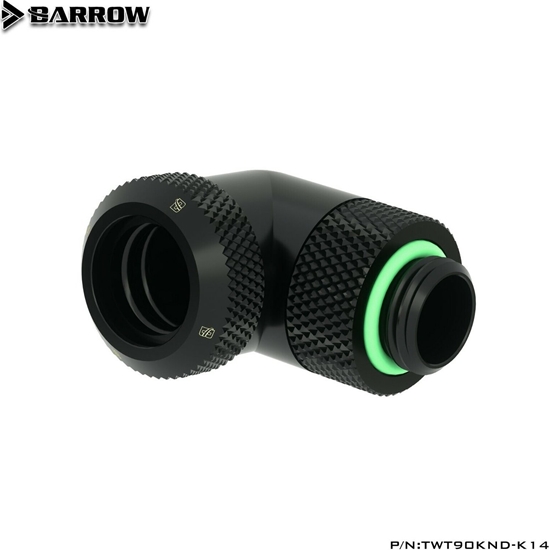 Picture of Barrow Barrow Multi-Link Adapter Anschluss 90 Grad G1/4 Zoll AG auf 14mm AD Hardtube - drehbar, schwarz