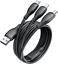 Picture of Kabel USB Baseus USB-A - USB-C + microUSB + Lightning 0.8 m Czarny (6932172679590)