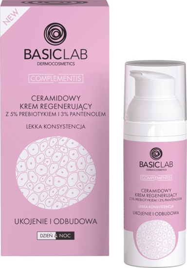 Изображение Basiclab BasicLab Ceramidowy krem regenerujcy z 5% Betain i 3% mocznikiem lekka konsystencja 50ml