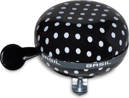 Picture of Basil Dzwonek Rowerowy BIG BELL POLKADOT 80 mm Black/White Dots (BAS-50397)