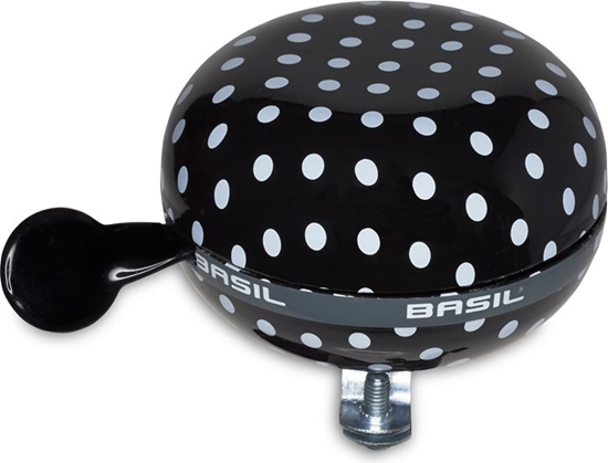 Picture of Basil Dzwonek Rowerowy BIG BELL POLKADOT 80 mm Black/White Dots (BAS-50397)