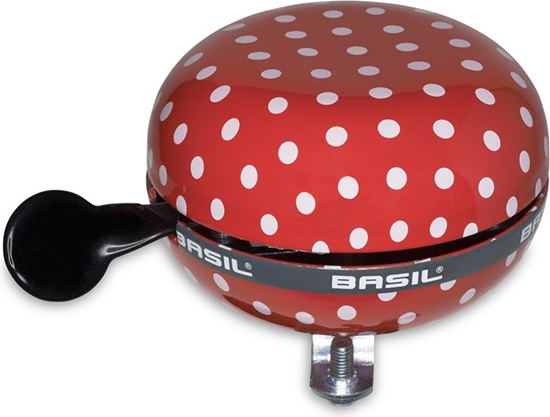 Picture of Basil Dzwonek Rowerowy BIG BELL POLKADOT 80 mm Red/White Dots (BAS-50396)
