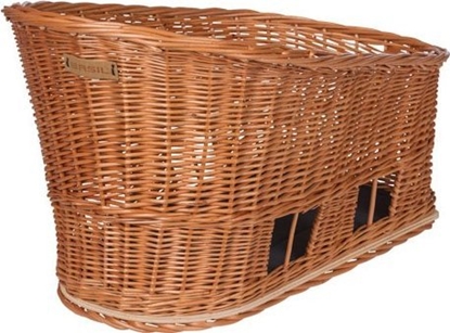 Attēls no Basil Kosz na tylny baganik BASIL PASJA dla zwierzt MIK 45cm, MIK System (ready to go) wiklinowy natural (NEW 2024)