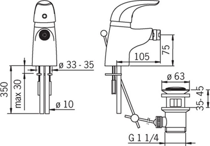 Picture of Bateria bidetowa Oras VIENDA bateria bidetowa chrom