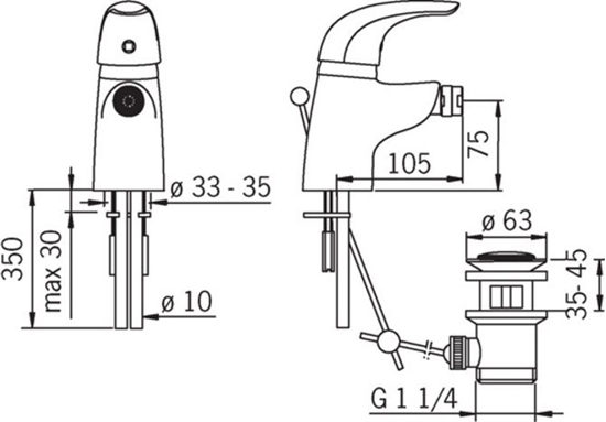 Picture of Bateria bidetowa Oras VIENDA bateria bidetowa chrom