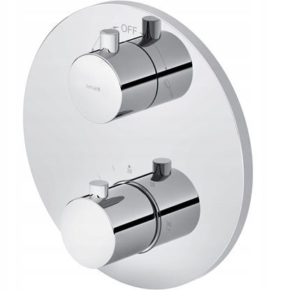 Attēls no Bateria prysznicowa Cersanit (baterie wannowo-prysznicowe podtynkowe) Bateria wannowo-natryskowa termostatyczna podtynkowa ZEN chrom, z boksem (S951-564)