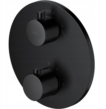 Picture of Bateria prysznicowa Cersanit (baterie wannowo-prysznicowe podtynkowe) Bateria wannowo-natryskowa termostatyczna podtynkowa ZEN czarna, z boksem (S951-567)