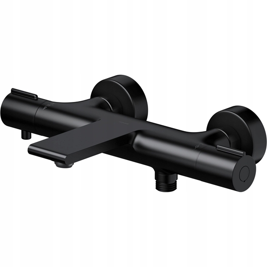 Picture of Bateria prysznicowa Cersanit (baterie wannowo-prysznicowe) Bateria wannowo-natryskowa termostatyczna cienna VIRGO czarna (S951-562)