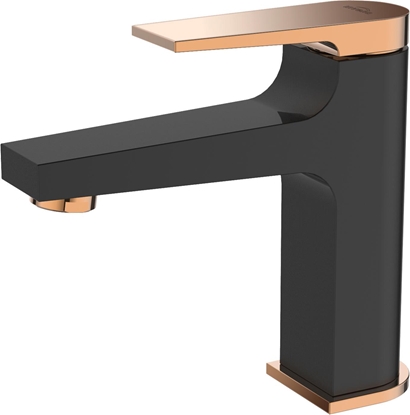 Picture of Bateria umywalkowa Invena stojca czarny mat + róówe zoto (BU-35-014)