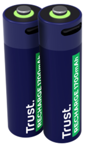 Picture of Baterijas Trust USB-C Rechargeable AA Batteries 2pack