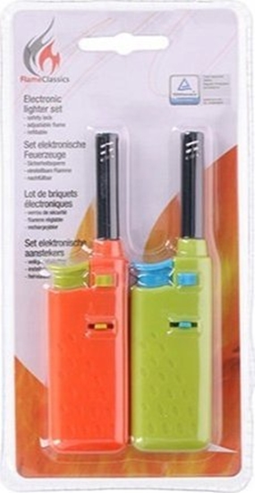 Изображение BBQ - Zapalniczka gazowa do grilla / kuchni 14 cm 2 szt. (pomaraczowy / zielony)