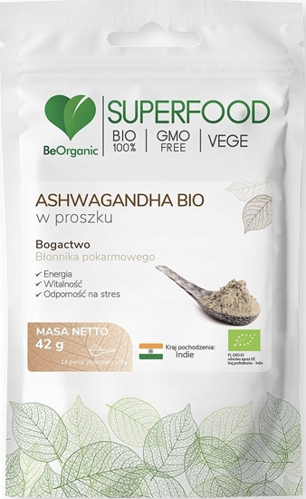 Изображение Beorganic Ashwagandha w proszku BIO 42 g
