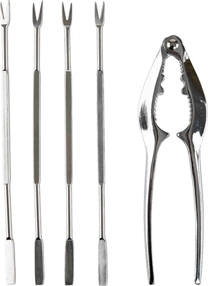 Picture of bercato Skaldjursset By Bercato - 17cm x 4 st, 15 cm x1 st - Rostfritt stål +Zink - Silver