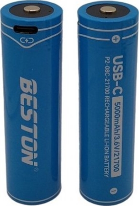 Picture of BESTON Baterija 21700 kraunama su USB-C lizdu, 3.6V, 5000mAh, Li-Ion, 2vnt.
