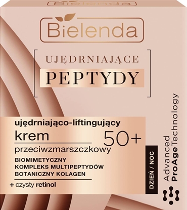 Изображение Bielenda Ujdrniajce Peptydy 50+ Ujdniajco-Liftingujcy  Krem przeciwzmarszczkowy na dzie i noc 50ml