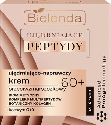 Attēls no Bielenda Ujdrniajce Peptydy 60+ Ujdniajco-Naprawczy  Krem przeciwzmarszczkowy na dzie i noc 50ml