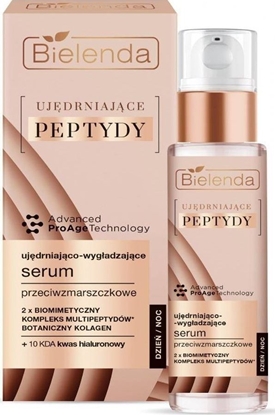Изображение Bielenda Ujdrniajce Peptydy ujdrniajco-wygadzajce serum przeciwzmarszczkowe na dzie i noc 30ml