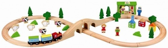 Picture of BigJigs Drewniana kolejka - duy zestaw 50 elementów