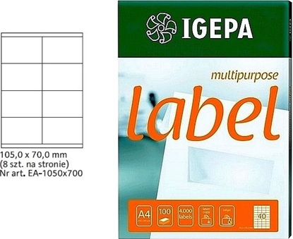 Picture of Biurfol ETYKIETY A4 IGEPA 105 X 70.0 MM BIAE (100)