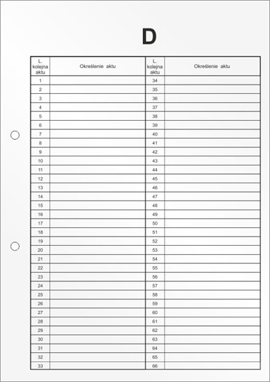 Picture of Biurfol WKADKA DO AKT OSOBOWYCH BIURFOL "D"