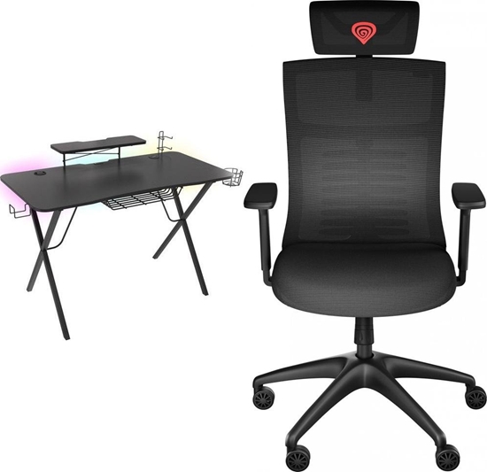 Picture of Biurko Genesis Holm 300 RGB Czarne 120 cmx60 cm + ASTAT 200 G2 Czarny (NFG-1943)