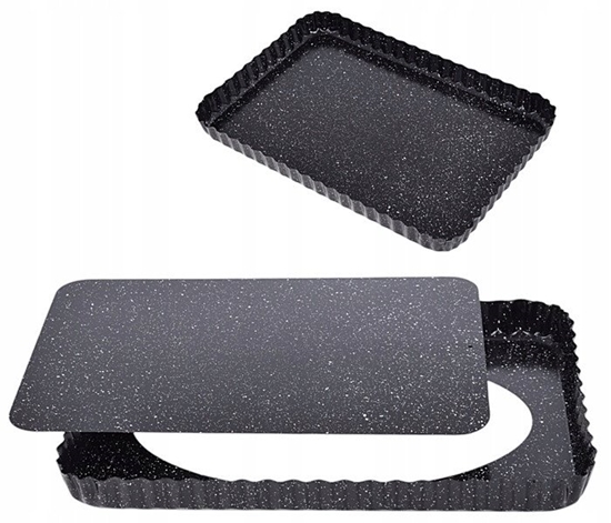 Picture of BLACHA FORMA DO PIECZENIA 31X21X3 CM Z WYJMOWANYM DNEM POWOKA NIEPRZYWIERALNA BRUNBESTE BB-3650