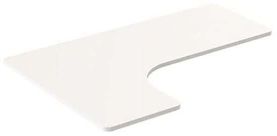 Picture of Blat biurka naro�nego, bia�a, 160x110-60x2.5 cm, laminowana p�yta wi�rowa, Powerton