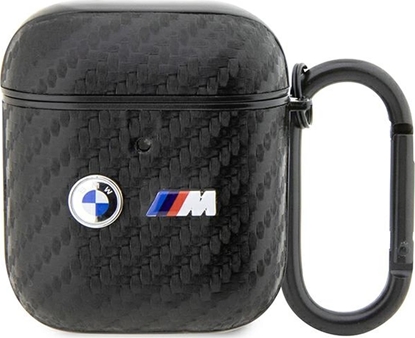 Изображение BMW BMW BMA2WMPUCA2 AirPods 1/2 cover czarny/black Carbon Double Metal Logo